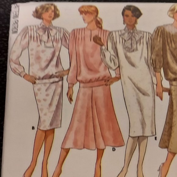 VINTAGE BUTTERICK CLASSIC 5 DRESS PATTERNS.  1987 #5769 SIZE 18 TAILLE - Picture 2 of 5